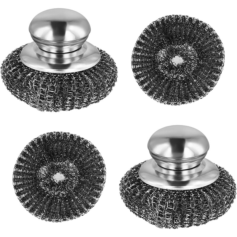 Boule de nettoyage à récurer plaquée en acier galvanisé pour cuisine