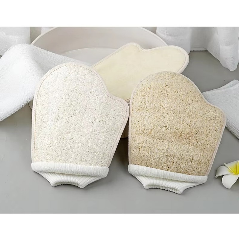 Gants de bain loofah nettoyage du plat de plats